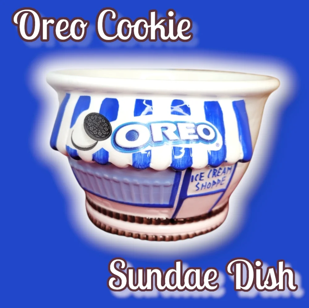 Vtg Oreo Cookie Ice Cream Sundae Ceramic Dessert Bowl Dish